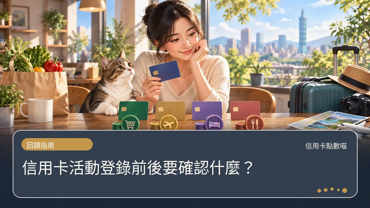 信用卡活動登錄前後要確認什麼?主題插畫