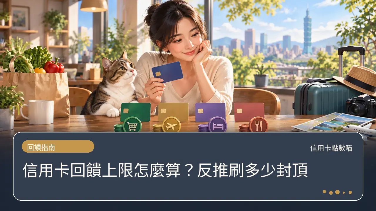 信用卡回饋上限怎麼算?反推刷多少封頂主題插畫